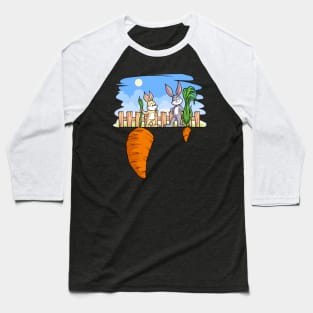 Bunnies With Carrots Baseball T-Shirt